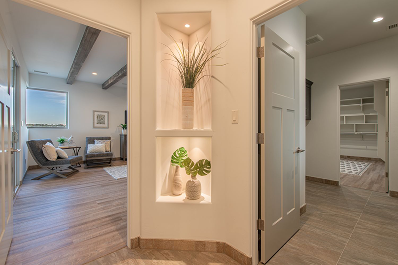 Expertly Appointed Touches Wall Nooks with Recessed Lighting
